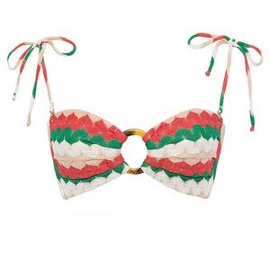 Montce bikini swimsuit set,color gelato, Size S high rise bottom, XS bandeau top